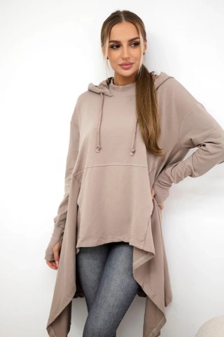 Bluza rozkloszowana u dołu ciemno beżowa uniwersalny