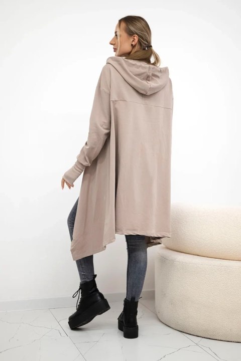 Bluza rozkloszowana u dołu ciemno beżowa uniwersalny