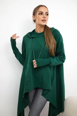 Bluza rozkloszowana u dołu ciemno zielona uniwersalny