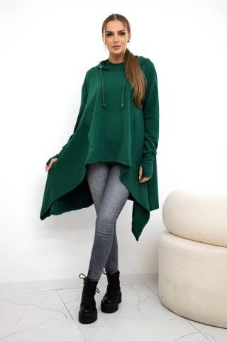 Bluza rozkloszowana u dołu ciemno zielona uniwersalny