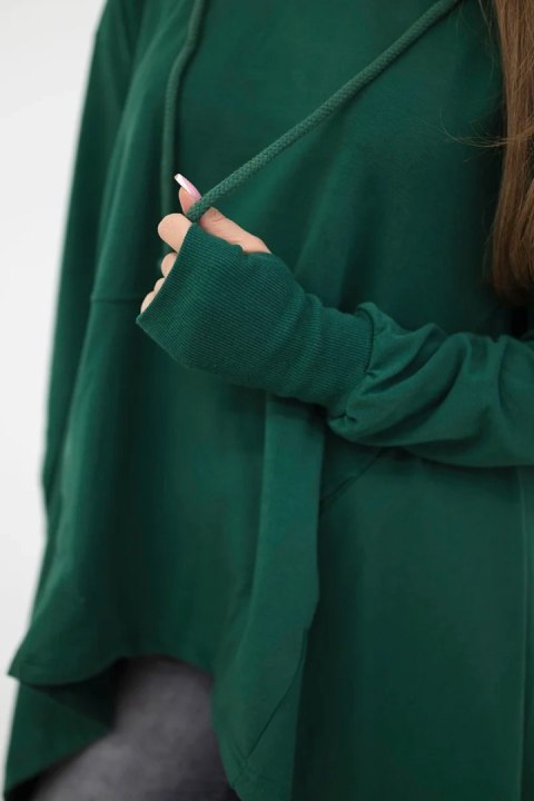 Bluza rozkloszowana u dołu ciemno zielona uniwersalny