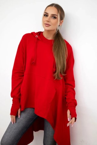 Bluza rozkloszowana u dołu czerwona uniwersalny