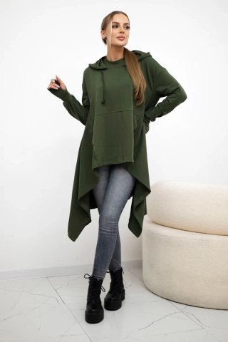 Bluza rozkloszowana u dołu khaki uniwersalny