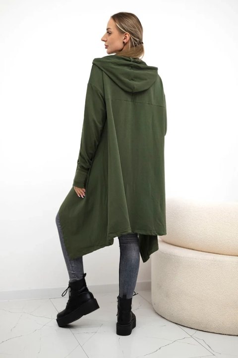 Bluza rozkloszowana u dołu khaki uniwersalny