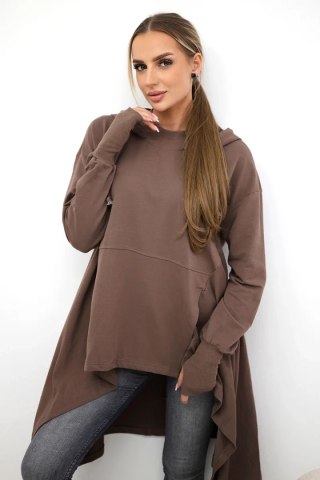 Bluza rozkloszowana u dołu mocca uniwersalny