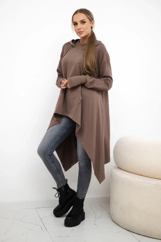 Bluza rozkloszowana u dołu mocca uniwersalny