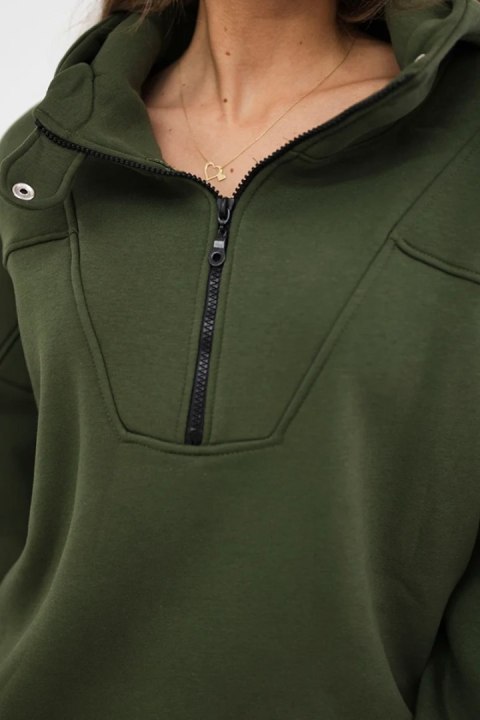 Bluza z kapturem khaki uniwersalny