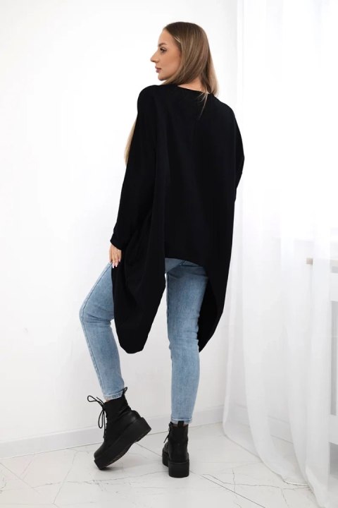 Bluzka z nadrukiem oversize czarna uniwersalny