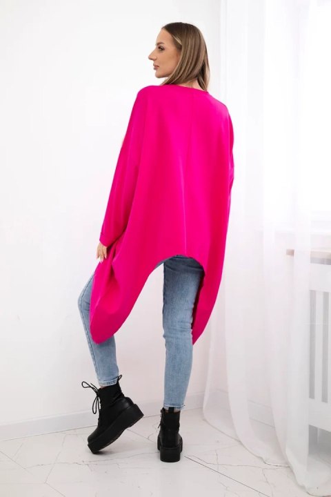 Bluzka z nadrukiem oversize fuksja uniwersalny