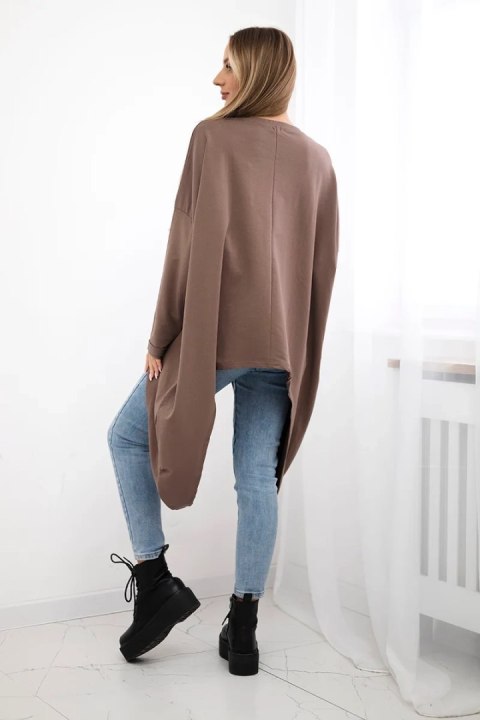 Bluzka z nadrukiem oversize mocca uniwersalny