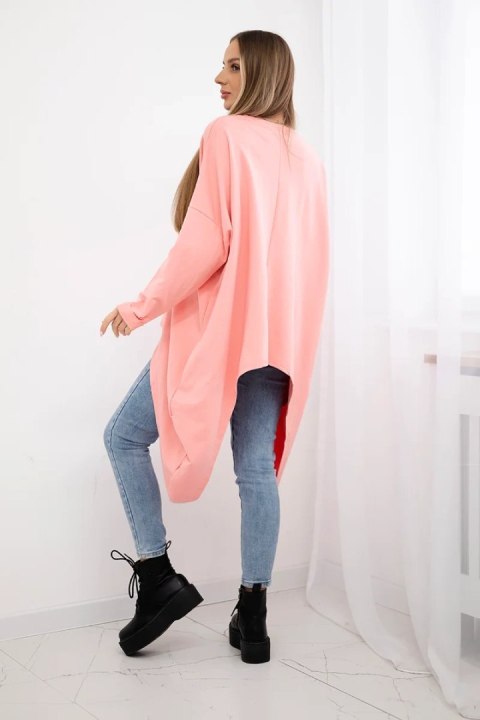 Bluzka z nadrukiem oversize morelowa uniwersalny