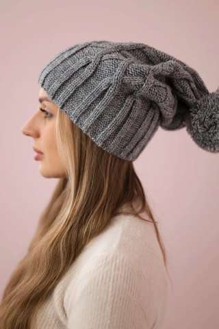 Czapka z polarem Milano K203 ciemno szara uniwersalny