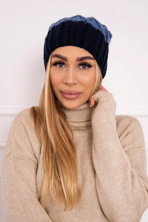 Czapka z polarem Milano K203 jeans+granatowy uniwersalny