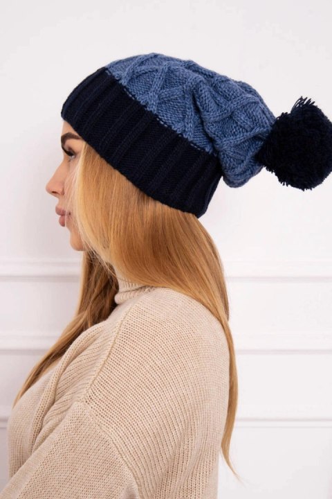 Czapka z polarem Milano K203 jeans+granatowy uniwersalny