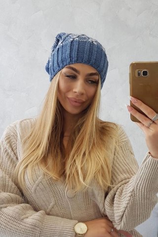 Czapka z polarem Milano K203 jeans melanż+jeans uniwersalny
