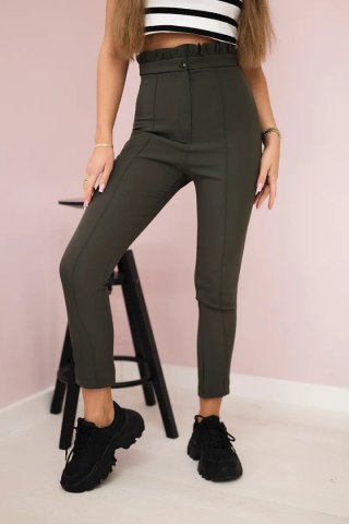 Spodnie w kant khaki M