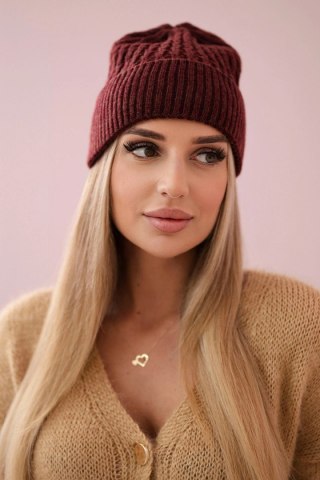 Czapka cienka Grace K211 bordowa uniwersalny