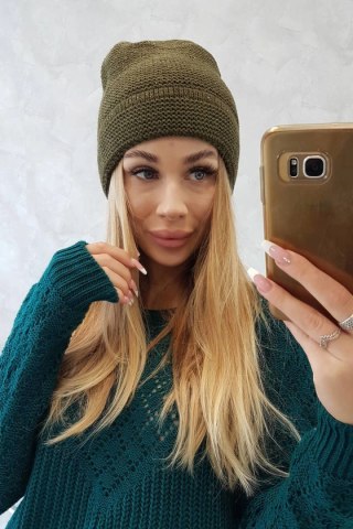 Czapka z moherem K223 khaki uniwersalny