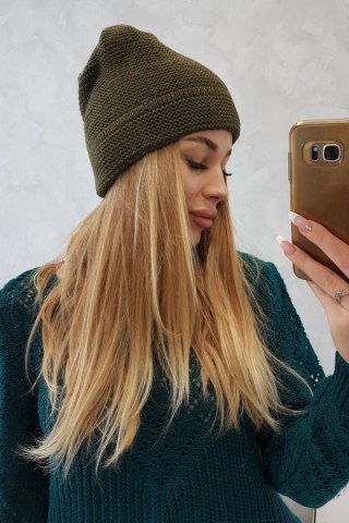 Czapka z moherem K223 khaki uniwersalny