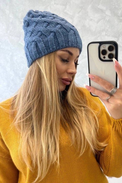 Czapka z polarem Agnieszka K239 jeansowa uniwersalny