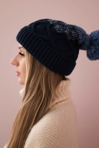 Czapka z polarem Alice K248 jeansowy+niebieski uniwersalny