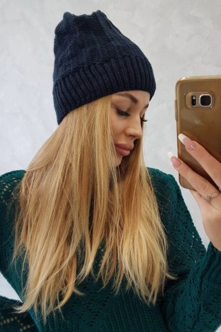 Czapka z polarem Anna K238 granatowa uniwersalny