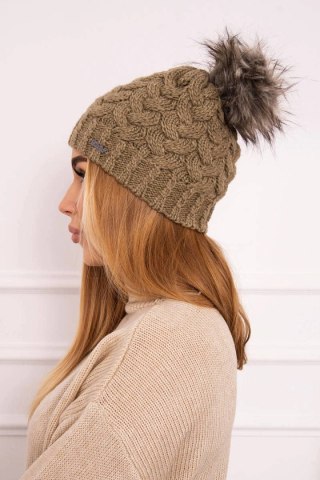 Czapka z polarem Daria K217 jasny khaki uniwersalny