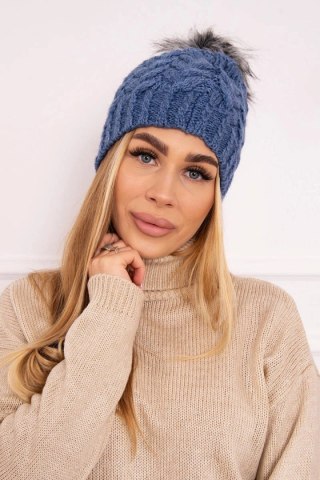 Czapka z polarem Daria K217 jeansowa uniwersalny