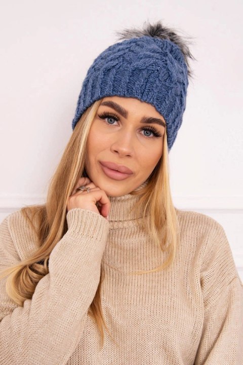 Czapka z polarem Daria K217 jeansowa uniwersalny