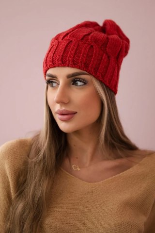 Czapka z polarem Iwona K221 bordowa uniwersalny
