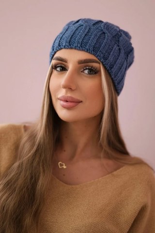 Czapka z polarem Iwona K221 jeansowa uniwersalny