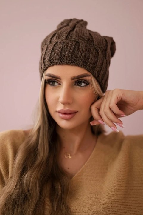 Czapka z polarem Iwona K221 mocca uniwersalny