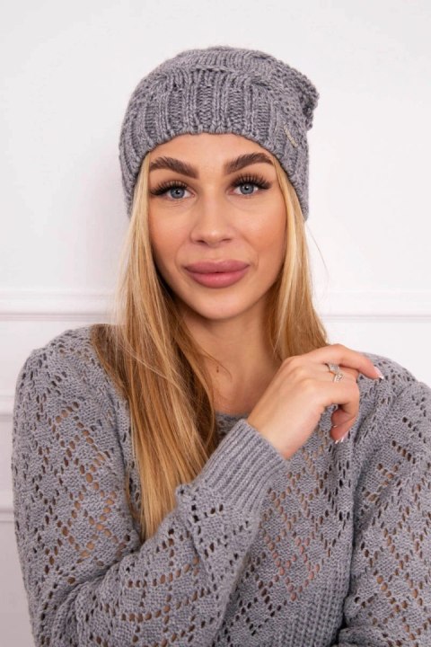 Czapka z polarem Justyna K253 ciemno szara uniwersalny