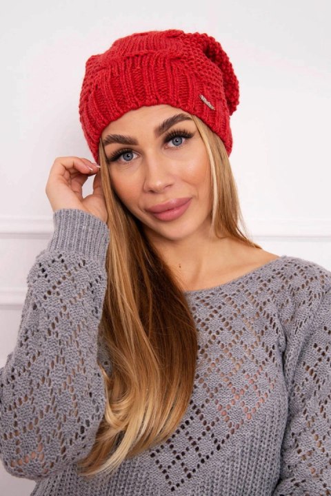Czapka z polarem Justyna K253 malinowa uniwersalny