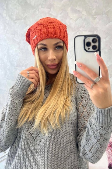 Czapka z polarem Justyna K253 ruda uniwersalny