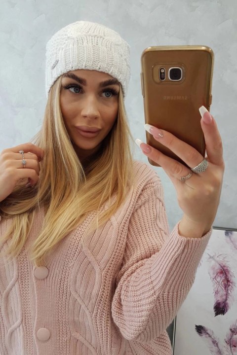 Czapka z polarem Karolina K243 biała uniwersalny