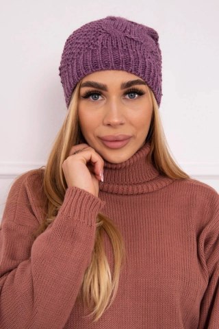 Czapka z polarem Karolina K243 ciemno różowa uniwersalny