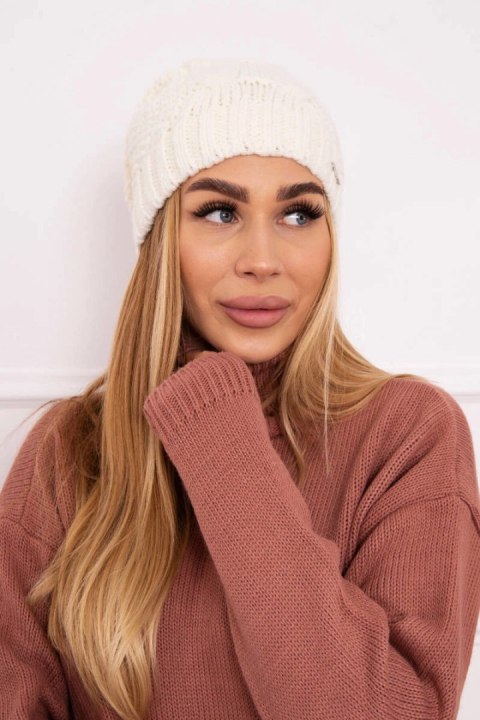Czapka z polarem Karolina K243 ecru uniwersalny
