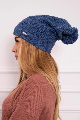 Czapka z polarem Karolina K243 jeansowa uniwersalny