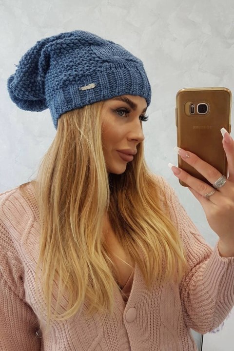 Czapka z polarem Karolina K243 jeansowa uniwersalny