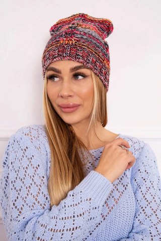 Czapka z polarem Klaudia K255 pomarańczowy+czerwony uniwersalny