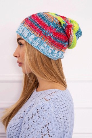 Czapka z polarem Klaudia K255 żółty neon+niebieski uniwersalny