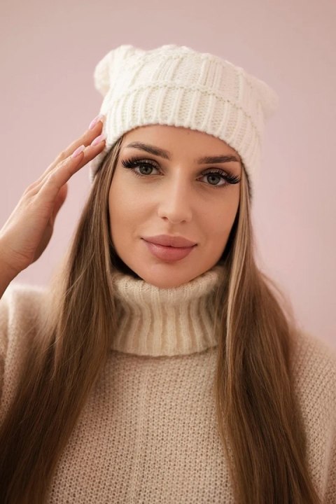 Czapka z polarem Marta K231 ecru uniwersalny