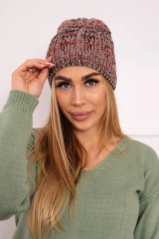 Czapka z polarem Melisa K241 bordowy+beżowy uniwersalny