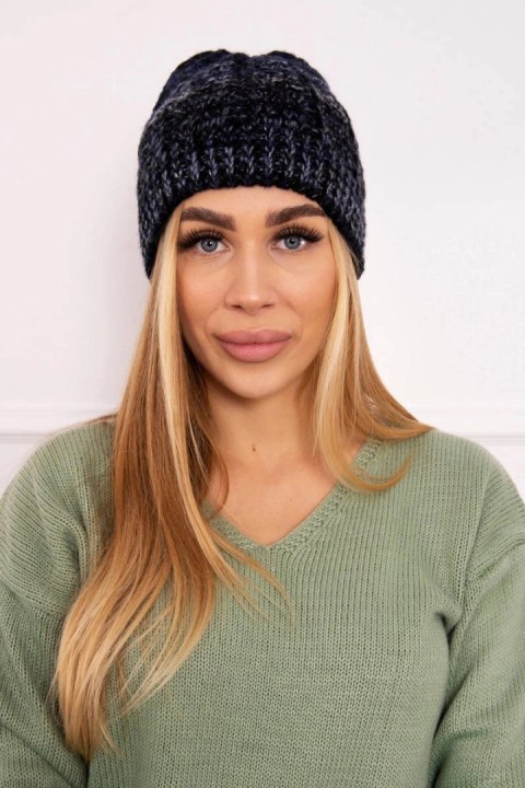 Czapka z polarem Melisa K241 czarny+granatowy uniwersalny