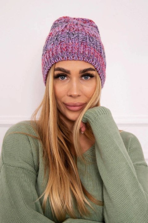Czapka z polarem Melisa K241 fioletowy+czerwony uniwersalny