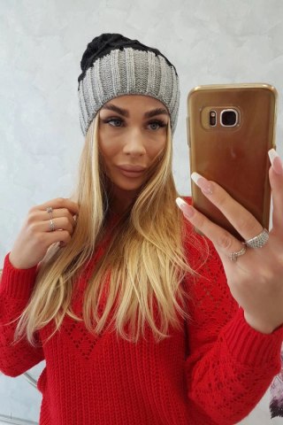 Czapka z polarem Milano K203 czarny+szary uniwersalny