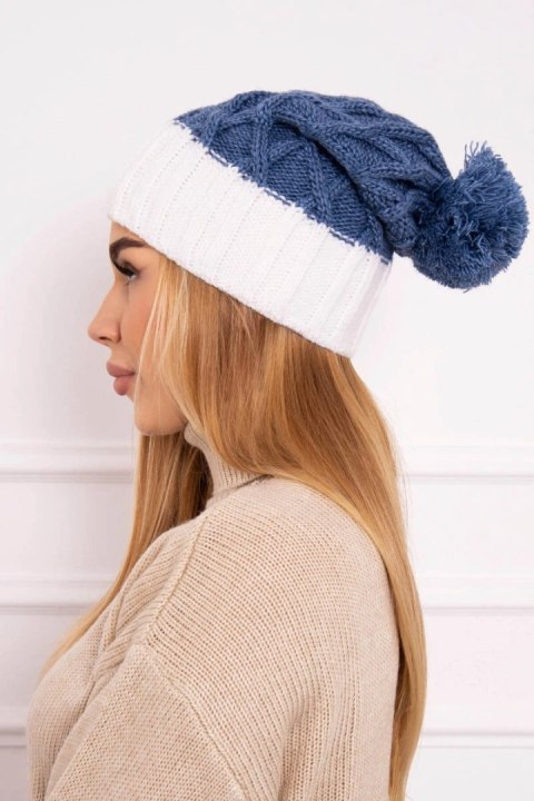 Czapka z polarem Milano K203 jeans+ecru uniwersalny