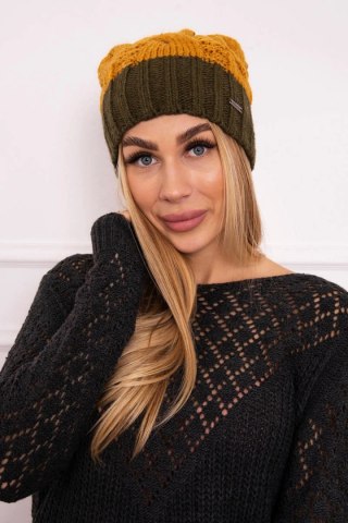 Czapka z polarem Paris K212 musztardowy+khaki uniwersalny