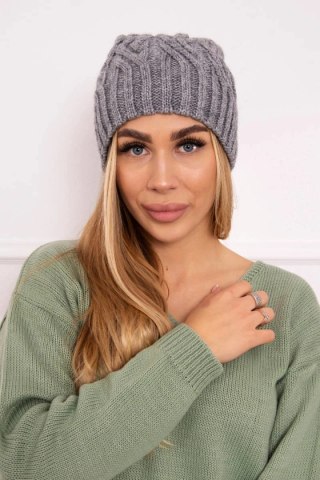 Czapka z polarem Paulina K227 ciemno szara uniwersalny